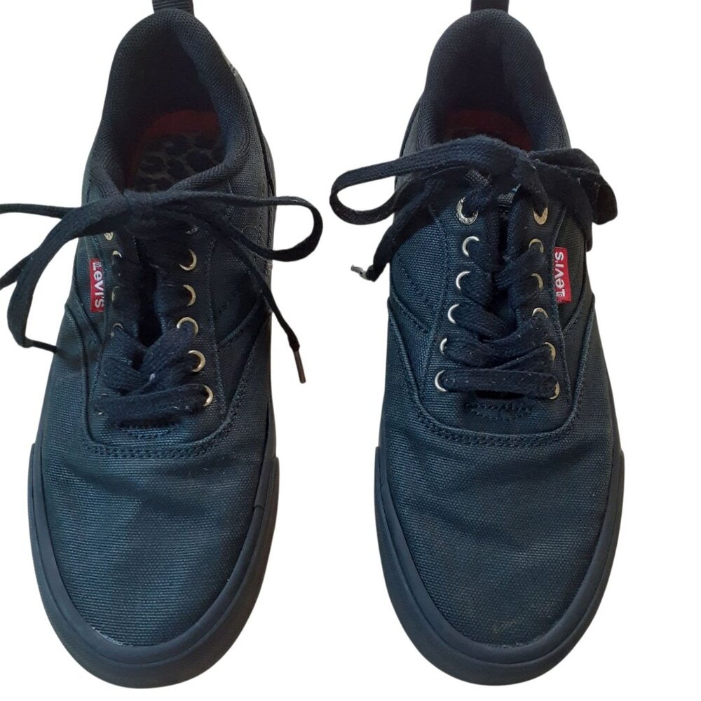 Levi's Naya Sneaker Shoes Mens Size 6 Black Canvas Low Top Lace Up